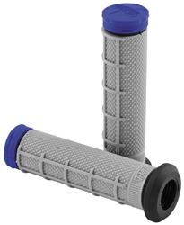 Grips, Half Waffle, Rubber, Blue, 123 mm Length, 7/8 in. Bars, Thumb Throttle, Pair