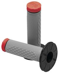 Grips, Full Diamond, Rubber, Red, 121 mm Length, 7/8 in. Bars, Twist Throttle, Pair