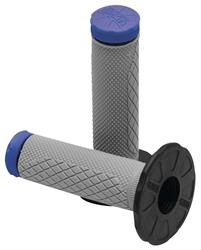 Grips, Full Diamond, Rubber, Blue, 121 mm Length, 7/8 in. Bars, Twist Throttle, Pair