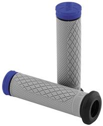 Grips, Full Diamond, Rubber, Blue, 123 mm. Length, 7/8 in. Bars, Thumb Throttle, Pair