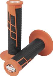 Grips, Clamp-On 1/2 Waffle, Rubber, Black/Orange, Pair