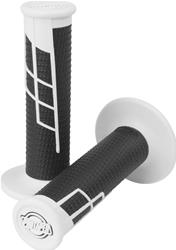 Grips, Clamp-On 1/2 Waffle, Rubber, White/Black, 7/8 Diameter Bars, Pair