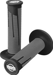 Grips, Clamp-On Full Diamond, Rubber, Black/Gray, 7/8 Diameter Bars, Pair