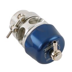 Blow-Off Valve, Vee-Port PRO, Adjustable, Aluminum, Polished, Blue Anodized Cap, Each