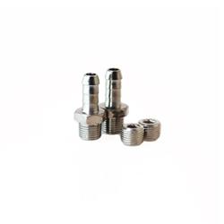 Fitting, Adapter, NPT to Hose Barb, Straight, Steel, Nickel Plated, 1/8 in. NPT, 6mm, Pair
