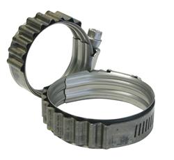 Hose Clamp, Worm Gear Style, Stainless Steel, Natural, Cover, 1.125 To 1.500 in. Hose o.d., Pair