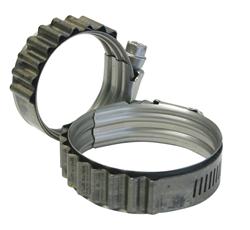 Hose Clamp, Worm Gear Style, Stainless Steel, Natural, Cover, 2.750 To 3.625 in. Hose o.d., Pair