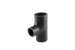 Hose Tee, Hose Tee 2.25" ID 1.5" spout - Black