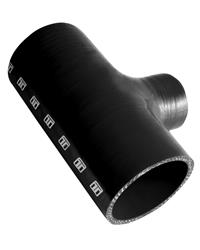 Tubing Coupler, T-coupler Type, Silicone, Black, 3.00 in. Inlet/Outlet Diameter, 1.50 in. Spout, Each