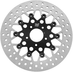 Brake Rotor, Mesh, Cross-drilled Surface, Stainless, Black Anodized/Polished, Rear, Harley-Davidson®, Each