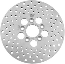 Brake Rotor, Round Hole, Cross-drilled Surface, Stainless Steel, Polished, Rear, Harley-Davidson®, Each