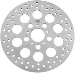 Brake Rotor, Round Hole, Cross-drilled Surface, Stainless Steel, Polished, Front, Harley-Davidson®, Each