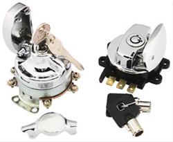 Ignition Switch, Electronic Fat Bob, Rotary, Constant, Steel, Chrome, Harley-Davidson®, Each