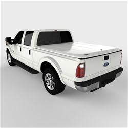 Tonneau Cover, LUX Series, One-piece, Oxford White, Ford, 6 3/4 ft. Bed, With Tailgate Step, Each