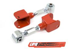 Control Arms, Rear, Upper, Tubular, Bushings, Red Powdercoated, Steel, Pair