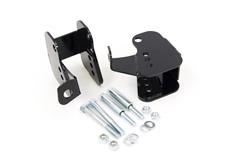 Control Arm Relocation Brackets, Rear Lower, Black Powdercoated, Bolt-In, Steel, Kit
