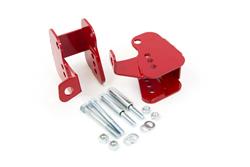 Control Arm Relocation Brackets, Rear Lower, Red Powdercoated, Bolt-In, Kit
