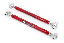 Control Arms, Double Adjustable, Rear Lower, Tubular, Bushings Red Powdercoated, Steel, Kit