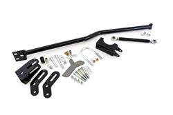 Panhard and Track Bar Brackets, Panhard Bar Lowering and Leveling Kits, Black Powdercoated Steel Brackets, Relocated Upper Bar, Chevy, Pontiac, Kit