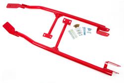 Subframe Connectors, Budget 3-Point, Bolt-On, Steel, Red Powdercoated, Coupe, Chevrolet, Pontiac, Pair