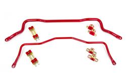 Sway Bars, Red, Steel, Front/Rear, Hollow, 35mm, 22mm, Diameters, Chevy, Pontiac, Kit