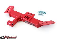 Transmission Crossmember, Tunnel Mounted, THM350, T-5, Red Powdercoated, Steel, Each
