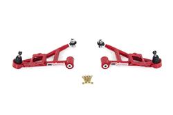 Control Arms, Front Lower, Tubular, Bushings, Red Powdercoated, Steel, Chevy, Pontiac, Set