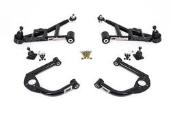 Control Arms, Front, Upper and Lower, Tubular, Black Powdercoated, Steel, Chevy, Pontiac, Kit
