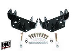 Control Arm Relocation Brackets, Front Upper, Black Powdercoated, Bolt-On, Steel, Chevrolet, Pontiac, Pair