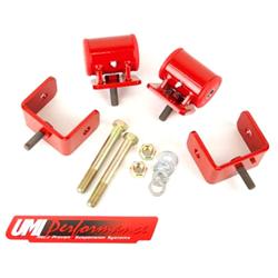 Motor Mounts, Complete Mount, Bolt-In, Red Powdercoated, Cadillac, CTS V, LS6, LS2, Kit