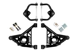 Control Arms, Front Lower, Front Upper, Tubular, Black Powdercoated, Steel, Chevy, Pontiac, Kit