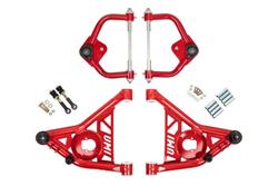Control Arms, Tubular, Steel, Red, Front Upper/Lower, 1/2 in. Taller Ball Joints, Delrin Bushings, Chevrolet, Pontiac, Kit