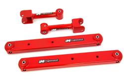 A-Arms, Rear Upper/Lower, Boxed, Bushings, Red Powdercoated, Steel, Pair