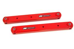 A-Arms, Rear Lower, Boxed, Bushings, Red Powdercoated, Steel, Pair