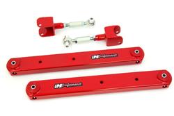 A-Arms, Rear Upper/Lower, Tubular/Boxed, Bushings, Red Powdercoated, Steel, Pair