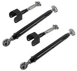 A-Arms, Rear Upper/Lower, Tubular, Bushings, Black Powdercoated, Steel, Kit