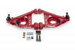 Control Arms, Front Lower A-Arms, Tubular, Steel, Red Powdercoated, Polyurethane Bushings, Buick, Chevy, Pontiac, Pair