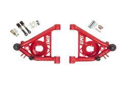 Control Arms, Front Lower A-Arms, Tubular, Steel, Tall Ball Joints, Red Powdercoated, Delrin Bushings, Buick, Chevy, Pontiac, Pair
