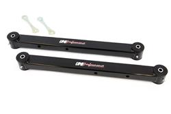 Control Arms, Rear Lower, Boxed, Bushings, Black Powdercoated, Steel, Pair