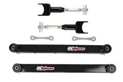 Control Arms, Rear Upper/Lower, Adjustable Upper, Extended Lower, Steel, Black, Polyurethane/Rod Ends, Chevy, Kit