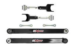 Control Arms, Rear Upper/Lower, Adjustable Upper, Extended Lower, Steel, Black, Polyurethane/Spherical Bearing Bushings, Chevy, Kit