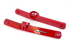 Control Arms, Rear Lower, Boxed, Bushings, Red Powdercoated, Steel, Pair