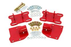 Motor Mounts, Complete Mount, Bolt-In, Steel, Red Powdercoated, Buick, Chevy, GMC, Oldsmobile, Pontiac, V8, LSX, Kit