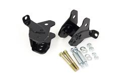 Control Arm Relocation Brackets, Rear Lower, Black Powdercoated, Bolt-On, Steel, Kit