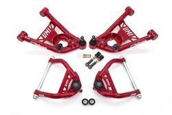 A-Arms, Front Lower, Front Upper, Tubular, Red Powdercoated, Steel, Pair