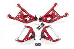 Control Arms, Tubular, Steel, Red, Front Upper/Lower, Buick, Chevy, Oldsmobile, Pontiac, Tall Design, Kit