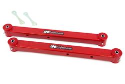 Control Arms, Rear Lower, Non-Adjustable, Boxed, Steel, Red, Buick, Chevy, GMC, Oldsmobile, Pontiac, Pair