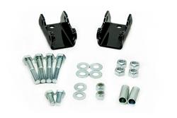Shock Mounts, Relocation Brackets, Rear, Steel, Black Powdercoated, Hardware, Chevrolet, GMC, Kit