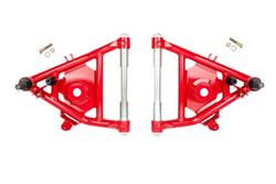 Control Arms, Front Lower A-Arms, Tubular, Steel, Red Powdercoated, Delrin® Bushings, Chevy, GMC, Pair