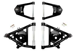 Control Arms, Non-adjustable, Front Upper and Lower A-arms, Tubular, Steel, Delrin® Bushings, Black Powdercoated, Chevy, GMC, Kit